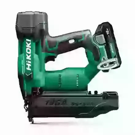 HIKOKI NT1850DF 18V Brushless Cordless 18GA Straight Brad Nailer complete with 2 x BSL1820M Batteries and 1 x UC18YFSL Charger